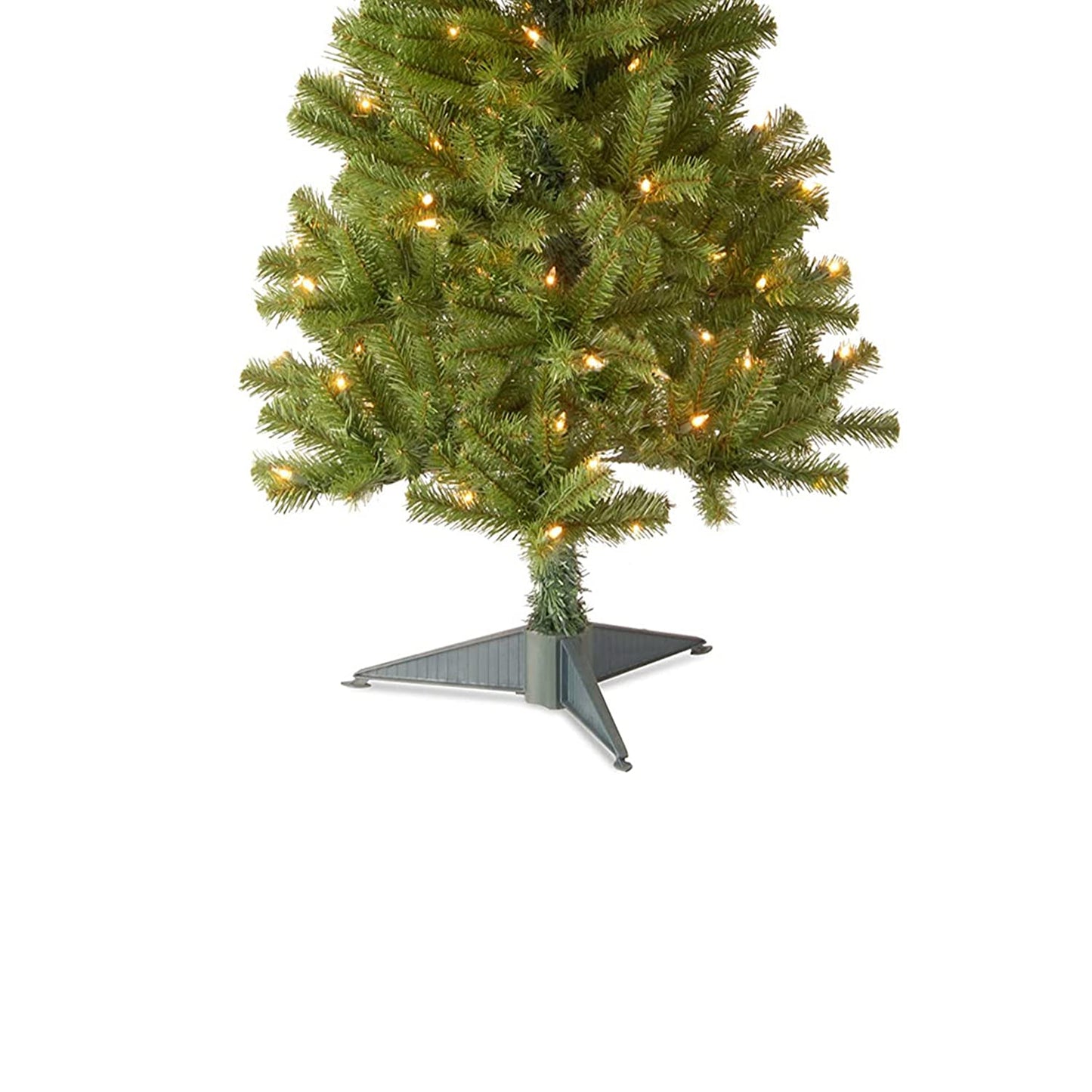 National Tree Company Pre-Lit Artificial Full Christmas Tree, Green, Canadian Fir Grande, White Lights, Includes Stand, 4 Feet