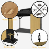 SunCula Replacement 12'- One Panel Gazebo Curtain waterproof, Universal Privacy Shade Curtains Side Wall with Zipper for Patio, Backyard, Garden 10'x12' or 12'x12'Outdoor Gazebo -Khaki(Only curtains) SunCula