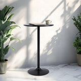 Pazidom Round Bar Table 40" Height Modern High Top Pub Table with Solid Top & Sturdy Metal Base, Cocktail Table for Bistro, Home, Kitchen or Dining Room, Black Pazidom