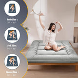 MAXYOYO 6" Extra Thick Japanese Floor Mattress Futon Mattress, Foldable Mattress Tatami Pad Floor Mattress for Adults Floor Bed Roll Up Mattress Guest Mattress, Grey, Twin MAXYOYO