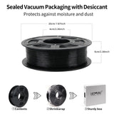 IEMAI 95A TPU Filament 1.75mm, Flexible & Soft 3D Printer Filament, Strong Adhesion & Durability, Tangle-Free, Black 1kg Spool for Protective Parts, Wearables & Industrial Use IEMAI