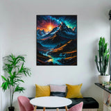 Mountain Paint By Numbers Kit For Adults Beginner Colourful Landscape Paint By Number Kits Acrylic On Canvas Mountains Oil Painting Kit Adults' Paint-By-Number Kits For Gift Home Wall Decor 16x20 Inch ldazao