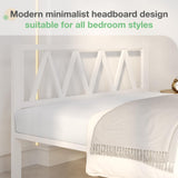 Novilla 14 Inch Full Size Bed Frame with Headboard, White Metal Platform Bed Frame, Full Bed Frame No Box Spring Needed, Easy Assembly Novilla