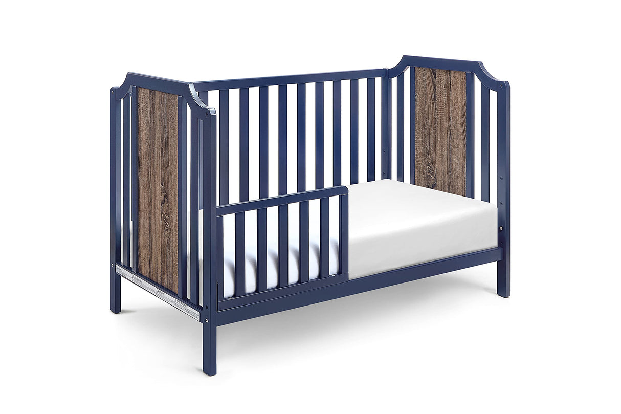 Suite Bebe Brees Convertible Island Crib in Midnight Blue and Vintage Walnut, 53.5x37.5x30.5 Inch (Pack of 1) Suite Bebe