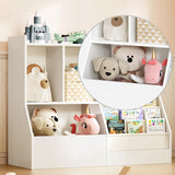 MAHANCRIS 39.4" Kids Bookshelf and Toy Storage, 7 Layer Kids Book Sling Shelf, Toddler Bookshelf, Kids Bookcase, Toy Organizer Cabinet, Large, for Playroom, Bedroom, Nursery, White BKWT7301 MAHANCRIS