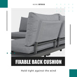 Soleil Jardin 4-Piece Outdoor Patio Furniture Set L-Shaped Aluminum Sectional Sofa with Coffee Table All-Weather Patio Conversation Set with Cushions, Dark-Grey Soleil Jardin