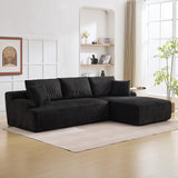 106 in Modular Sectional Sofa, L-Shaped Boneless Cloud Couch with Deep Seat, Comfy Corduroy Upholstered Sleeper Sofa for Living Room, Memory Foam, No Assembly Required, Right-Facing Chaise, Black GarveeHome