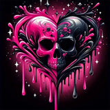 Meothan Diamond Art Kits for Adults, 5D DIY Heart Skull Diamond Painting Kits for Adults Beginners, Diamond Dots Kits Gem Arts Crafts for Living Room Bedroom Offices Home Wall Decor 12X12 Inch Meothan