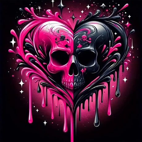 Meothan Diamond Art Kits for Adults, 5D DIY Heart Skull Diamond Painting Kits for Adults Beginners, Diamond Dots Kits Gem Arts Crafts for Living Room Bedroom Offices Home Wall Decor 12X12 Inch Meothan