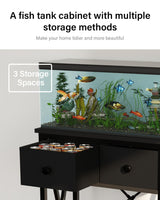 FILKO Fish Tank Stand 10 Gallon: Sturdy Aquarium Stand with Accessories Storage - Metal Fish Tank Table for 5-10 Gallon Reptile Breeder Turtle Terrarium - 19.4"X16.5" Weight Capacity 220 lbs FILKO