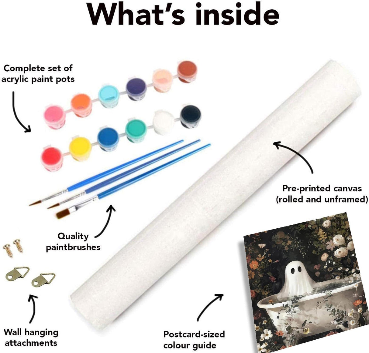 CEUHROG Halloween Paint by Numbers Kit for Adults,Funny Bathing Ghost Adult Paint by Number Kits on Canvas for Beginner,Retro Horror DIY Acrylic Painting by Numbers for Gift Home Decor(16x20inch) CEUHROG