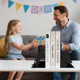 Gift for Dad, Cat Book Ends for Shelves, Decorative Book Ends with Pen Holder, Fun Unique Bookends, Cool Black Cat Bookends, Home Office Desk Bookshelf Decor, for Dad and Lover ENCIMART