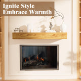 EASYEGO Fireplace Mantel Shelf 60", Rustic Wood Mantles for Over Fireplace, Handcrafted Floating Mantel Shelf, Wall Mounted Farmhouse Decor, with Brushed Surface Workmanship(60Lx8Dx5H, Rustic Natural) Easyego