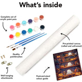 stnckic Halloween Paint by Number kit for Adults, Ghosts Adults' Paint-by-Number Kits on Canvas Bookshelf Easy Acrylic Oil Painting by Number for Adults for Home Decor Gift 16x20 Inch stnckic