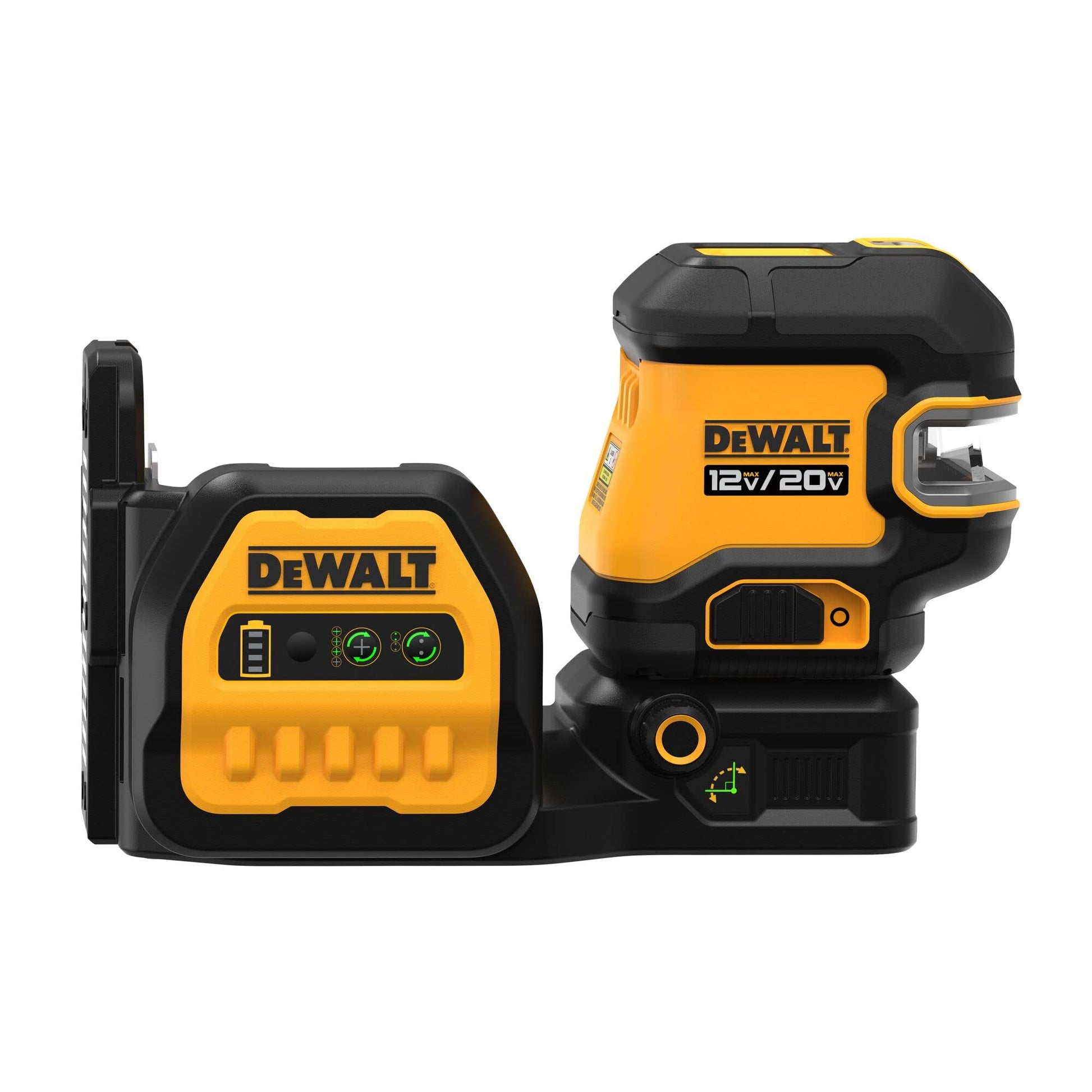 DEWALT 20V/12V MAX Laser Level Kit, Cross Line Laser and 2 Spot Laser, Green (DCLE34220G) - WoodArtSupply