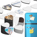 80PCS Sublimation Magnet Blanks Hearts Bulk Produnts 40 Pcs Sublimation Blanks and 40Pcs Soft Magnetic for Kitchen Personalized Sublimation Refrigerator Fridge Magnets Blank Set for DIY Craft LaiHiulaan