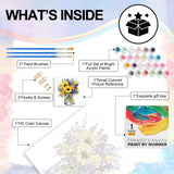 Yezavesu Flower Framed Paint by Numbers Kit for Adults Beginner & Kids Ages 8-12, Flowers Paint by Number Without Easel, DIY Adult Paint by Numbers Sunflower for Home Wall Decor Gift 10x 10 inch Yezavesu