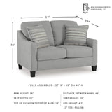 Signature Design by Ashley Adlai Casual Loveseat with 2 Toss Pillows, Light Gray Signature Design by Ashley