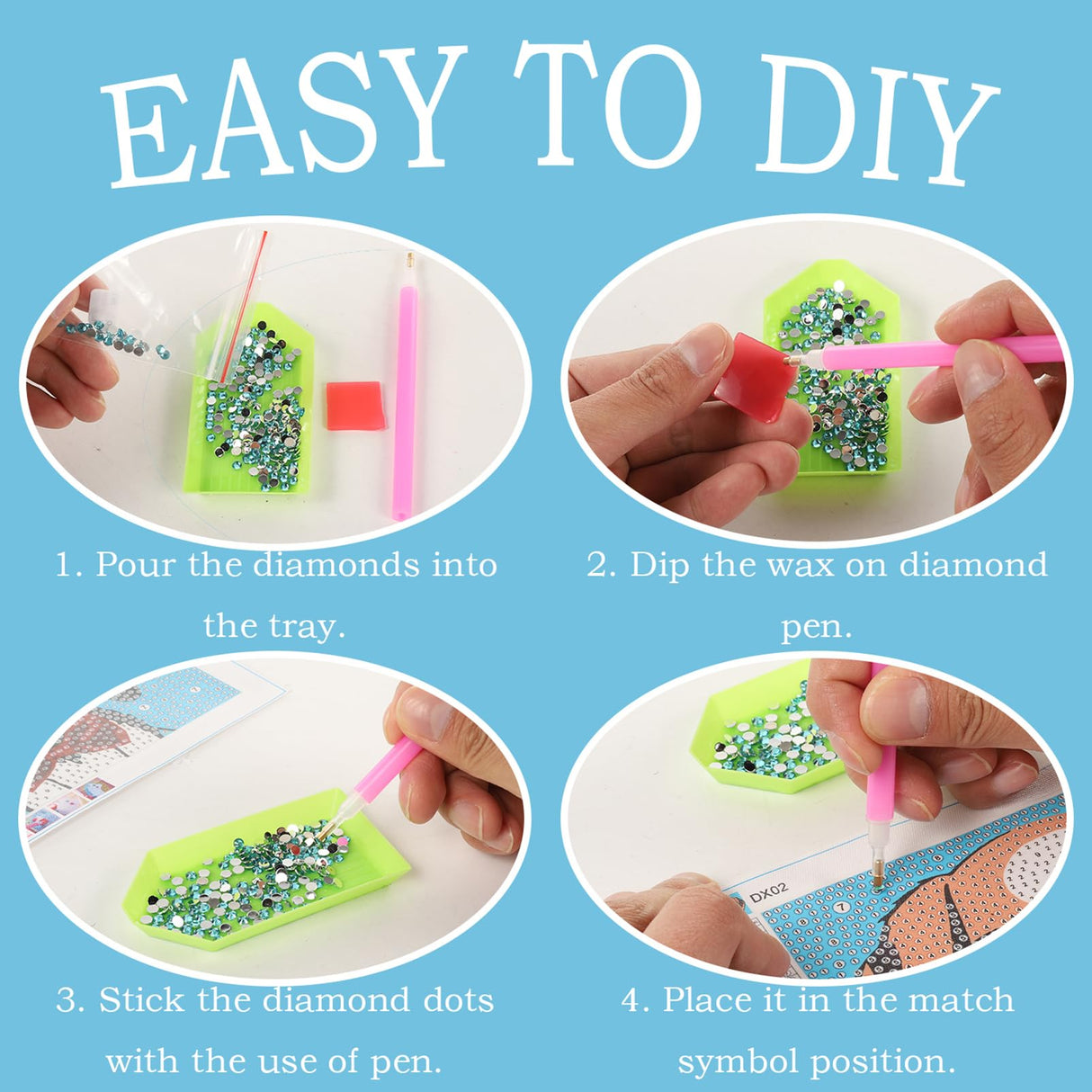 6 Pack 5D Cartoon Diamond Painting Kits for Kids, Cute Animals Diamond Art Kits for Kids Beginners, DIY Kids' Mosaic Kits Gem Art Dots Crafts for Girls Boys Ages 6-8-9-10-12, Home Wall Decor 6X6 Inch KINPLUB