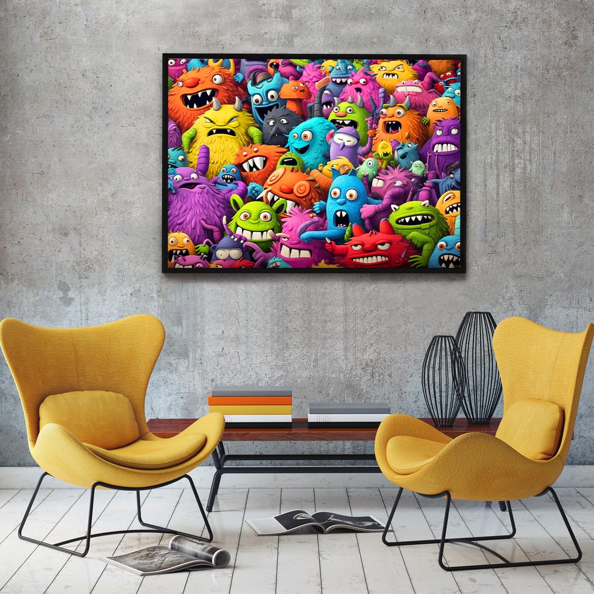 Jigsaw Puzzles for Adults 1000 Piece Puzzle for Adults 1000 Pieces Puzzle 1000 Pieces-Crazy Colorful Monsters