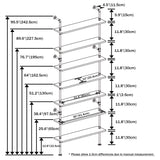 Anynice 7 Tier Industrial Wall Mounted Ladder Shelf Bookcase, Rustic Wood Metal Pipe Industrial Shelves for Living Room Decor and Storage (Weathered Brown, 7 Tier - 10" D x 36" W x 95.5" H) Anynice