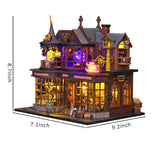 Plustopoy DIY Miniature House Kit Tiny House Model Kit with Open-able Door, DIY Wooden Dollhouse Miniature Kit for Adults Teens, Creative Crafts Book Nook Magic Model Kits, Home Decor Plustopoy