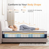 Vesgantti Tight Top Series - 10 Inch Innerspring Hybrid Full Mattress/Bed in a Box, Medium Firm Plush Feel - Multi-Layer Memory Foam and Pocket Spring - CertiPUR-US Certified Vesgantti