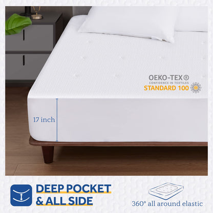 Sealy Heated Mattress Pad California King Size, Zone Heating Electric Bed Warmer with Deep Pocket, 10 Heat Setting Dual Controller & 1-12 Hours Auto Shut Off, Knitted Heated Mattress Cover, Cal King