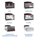 Delta Children Emery 4-in-1 Convertible Baby Crib - Greenguard Gold Certified, Dark Chocolate Delta Children