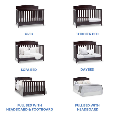 Delta Children Emery 4-in-1 Convertible Baby Crib - Greenguard Gold Certified, Dark Chocolate Delta Children