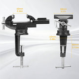Table Vise, 3.3 Inch Universal Rotate 360° Work Clamp-On Vise,Table Vice With Quick Adjustment Button for Woodworking,Drilling,Sawing,Metal Working ZTUKOMN