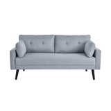 Serta Benrama 67" Soft Modern Sofa, Square Track Arms, Solid Wood Legs, Easy Assembly, Dream Coil Comfort, Soft Woven Polyester Fabric, Light Gray Serta