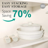 GiPP 5Pcs Pots and Pans Set Non Stick, Cookware Sets Nonstick Detachable Handle, Induction Kitchen Set Removable Handle, RV Cookware set, Oven Safe GiPP