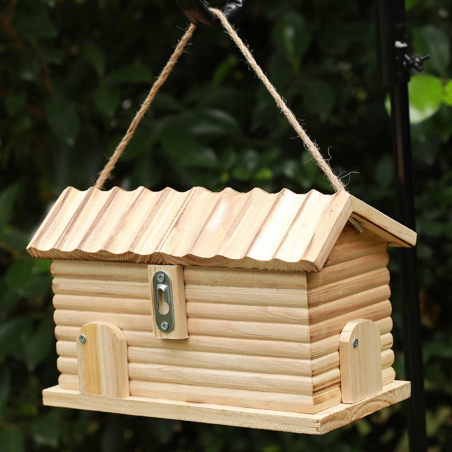 STARSWR Bird House Outdoor Bluebird House for Outside Clearance, Hanging Bird Houses,Cardinals Unfinished Wooden Bird Nesting Box