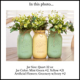 Mason Jar centerpieces for Birthday, Rustic Mason jar Centerpieces for Baby Shower, Mason Jar Centerpieces with Flowers, Wedding Centerpieces, Quart 32 oz, Choose Quantity, Colors, Flowers Optional Viva's Flower Shop