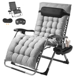 VEVOR Zero Gravity Chair, 33 inch Zero Gravity Recliner Lounge Chair for Indoor and Outdoor, Adjustable Anti Gravity Chair with Cushion, Headrest, Footrest, and Cupholder, 500 lbs, Gray VEVOR