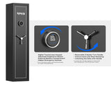RPNB Large Biometric Rifle Safe,5-Gun Electronic Gun Security Cabinet,Quick Access Fingerprint Long Metal Rifle Gun Security Cabinet with 3 Spoke Safe Handle,Door Organizer,Separate Pistol/Ammo Area RPNB