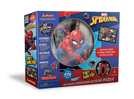 Marvel JIGPETTO Spiderman Action Jigsaw Puzzle - A 3D, Interactive, Moveable Puzzle JigPetto
