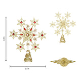 Christmas Tree Topper Indoor Festive Christmas Snowflake Treetop Metal Decoration for Holiday Home Ornament Topadorn