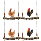 Chicken Bird Swing,Chicken Perch,Natural Wooden Swing Toys,Wood Stand for Chick,Safe and Relief of Stress,Chicken Coop Accessories,Coop Swing for Chicken Bird,Parrot,Hens (4pcs) MdakeGo