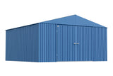 Arrow Shed Elite 14' x 14' Tall Outdoor Steel Storage Shed with High Gable and Lockable Doors Storage Building, Blue Grey Arrow