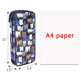 Teamoy Knitting Needles Case(up to 10-Inch), Travel Organizer Storage Bag for Circular and Straight Knitting Needles, Crochet Hooks and Knitting Accessories, Blue Cats-NO ACCESSORIES INCLUDED Teamoy