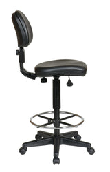 Office Star DC Series Adjustable Drafting Chair with Foot Ring and Sculptured Foam Seat, Black Vinyl Office Star Products