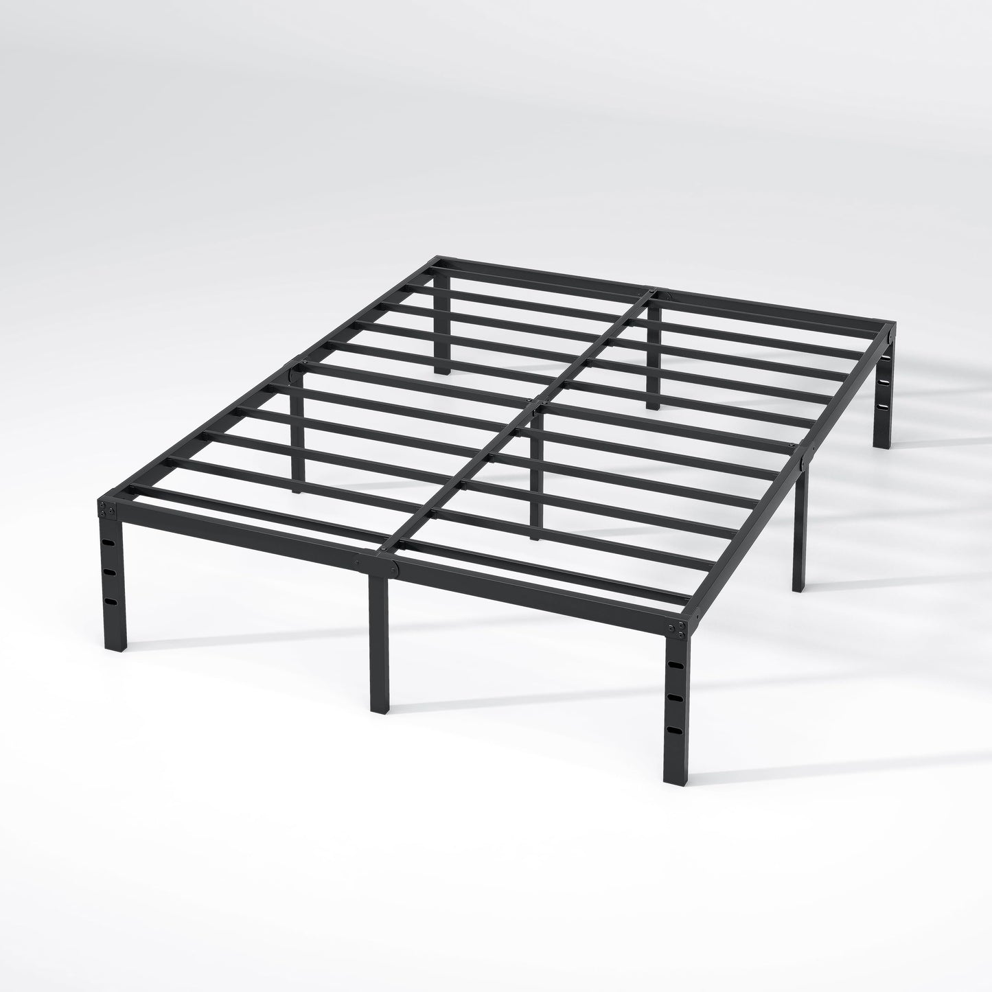 NEW JETO Black Metal Platform Bed Frame with Ample Under-Bed Storage - Sturdy Full Size Design - WoodArtSupply