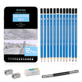 ROCOD Profession Sketch Pencils 6B to 4H for Kids and Adults Drawing, Art Graphite Pencil for Artists Beginner Sketching ROCOD