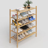 Z&L HOUSE 5-Tier Shoe Rack for Closet, Stackable Shoes Rack Organizer Free Standing Shoe Shelf for Entryway And Closet Hallway, Multifunctional Bamboo Rack in Different Combinations (5-Tier) Z&L HOUSE