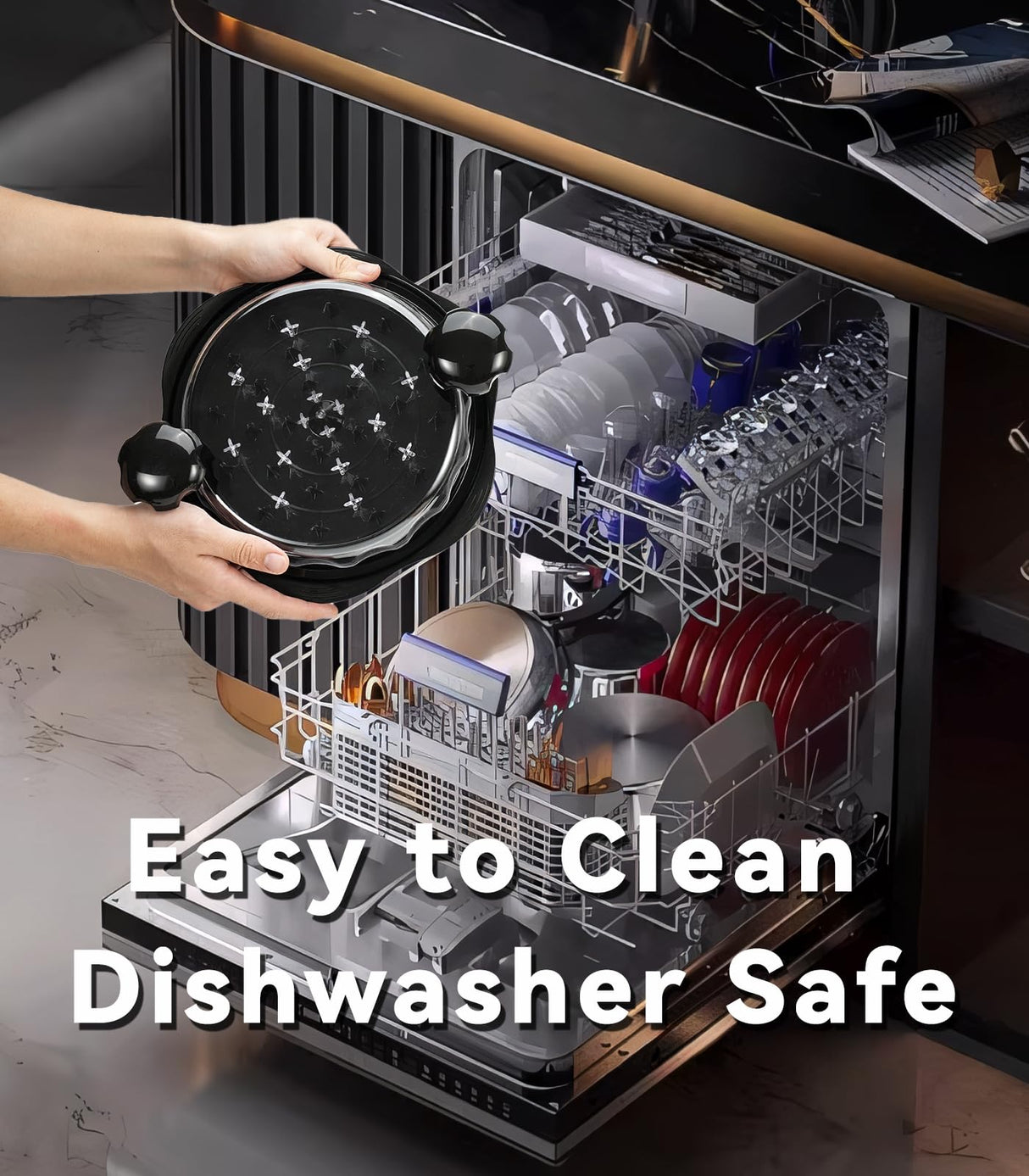 Hundop Chicken Shredder Tool Twist, Visible Chicken Breast Grinder Machine for Ground Food, Meat & Vegetables (Elegant Black) Hundop