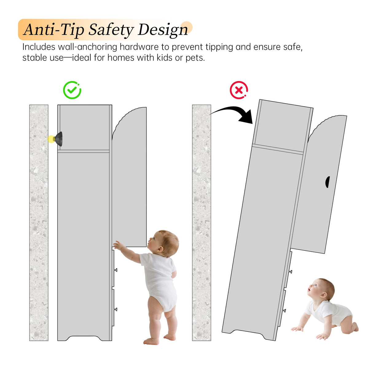 HOLCEPZN 78" Tall Black Arched Cabinet with Fluted Doors, 4 Adjustable Shelves & 2 Drawers, Modern Storage Organizer for Pantry, Bookshelf, Bathroom or Wardrobe Use HOLCEPZN