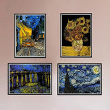 Scratch Art Rainbow Painting Paper, 4 Pcs Vincent Van Gogh Engraving Art & Craft Set, DIY Sketch Card Scratchboard for Kids & Adults, Cafe Terrace at Night, Sunflowers, Starry Night Over the Rhone(VG) VTEAS