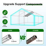 Large Metal Chicken Coop Walk-in Poultry Cage Hen Run House with Waterproof and Anti-Ultraviolet Cover for Backyard Farm Garden, Cage for Rabbits Duck Spire Roof(10’ W x 19.7’ L x 6.4’ H) Rupzen